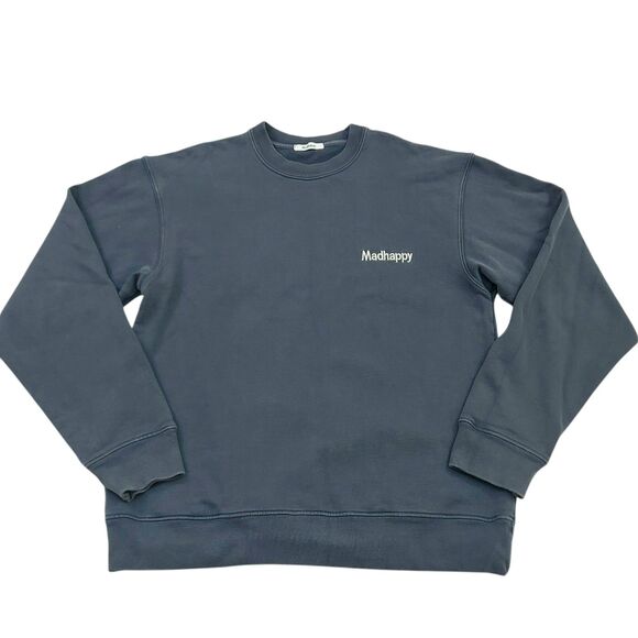 Madhappy Tops - Madhappy Sweatshirt Womens Small Blue Cotton Embroidered Logo Crewneck Pullover